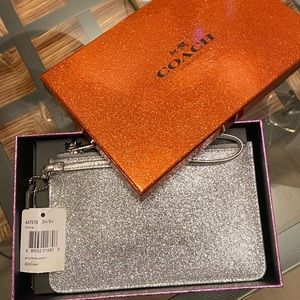 Silver Coach Wristlet- Brand New